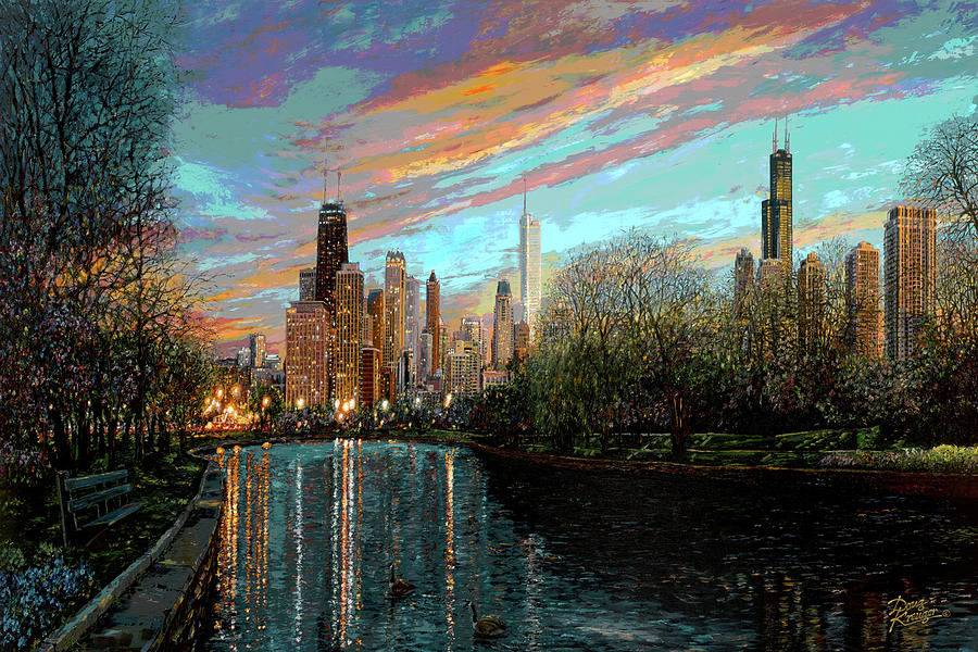 City Painting - Twilight Serenity II by Doug Kreuger