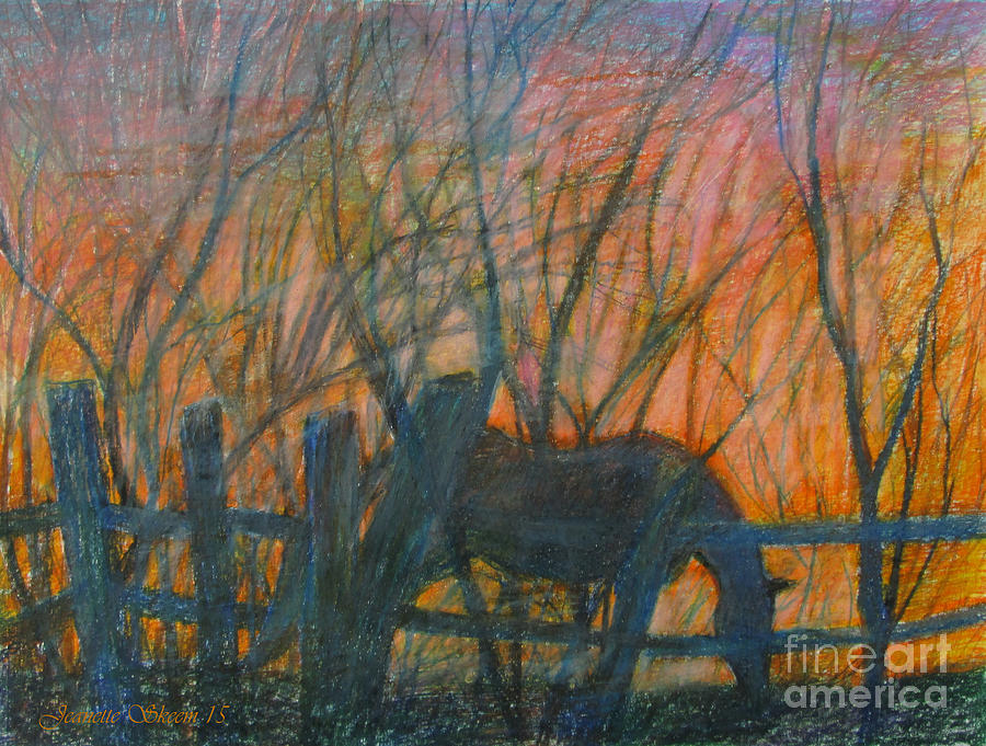 Wildlife Painting - Twilight Silhouette  by Stephanie  Skeem 