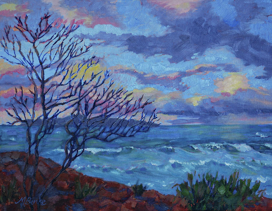 Twilight Silhouette Painting by Mary Benke