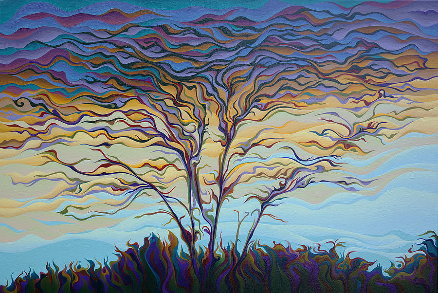 Sunset Painting - Twilight Ta-pes-Tree by Amy Ferrari