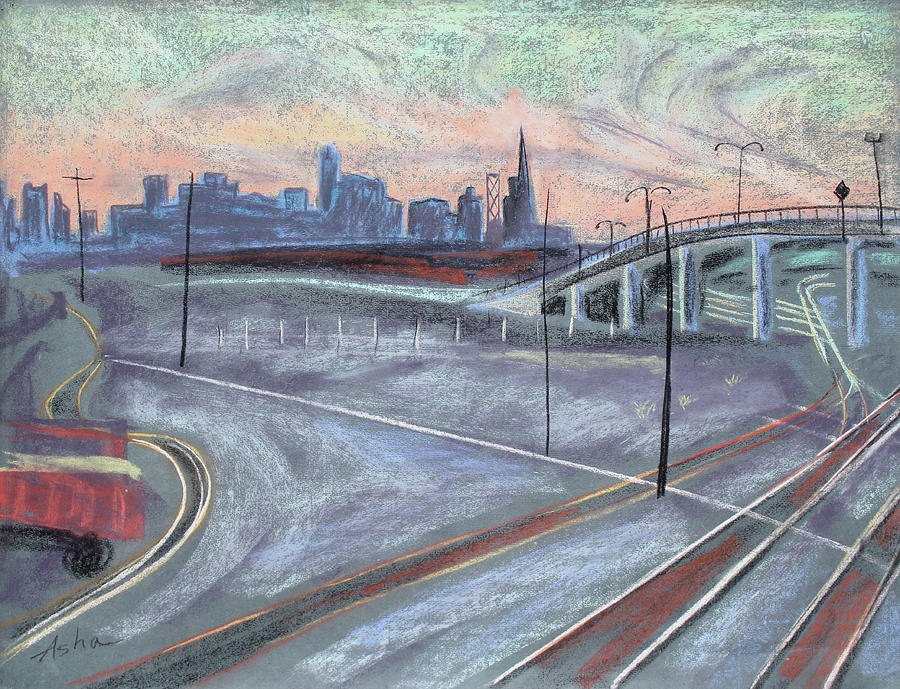 Twilight Tracks Painting by Asha Carolyn Young