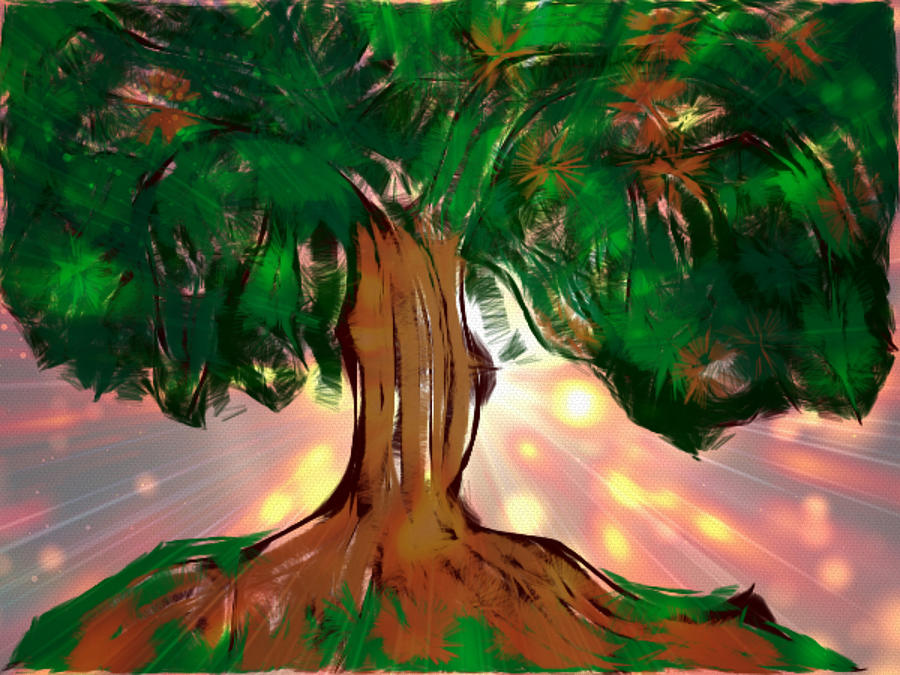 Twilight Tree Digital Art by April Cook