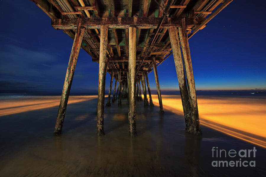 Twilight Under the Imperial Beach Pier San Diego California Photograph by Sam Antonio
