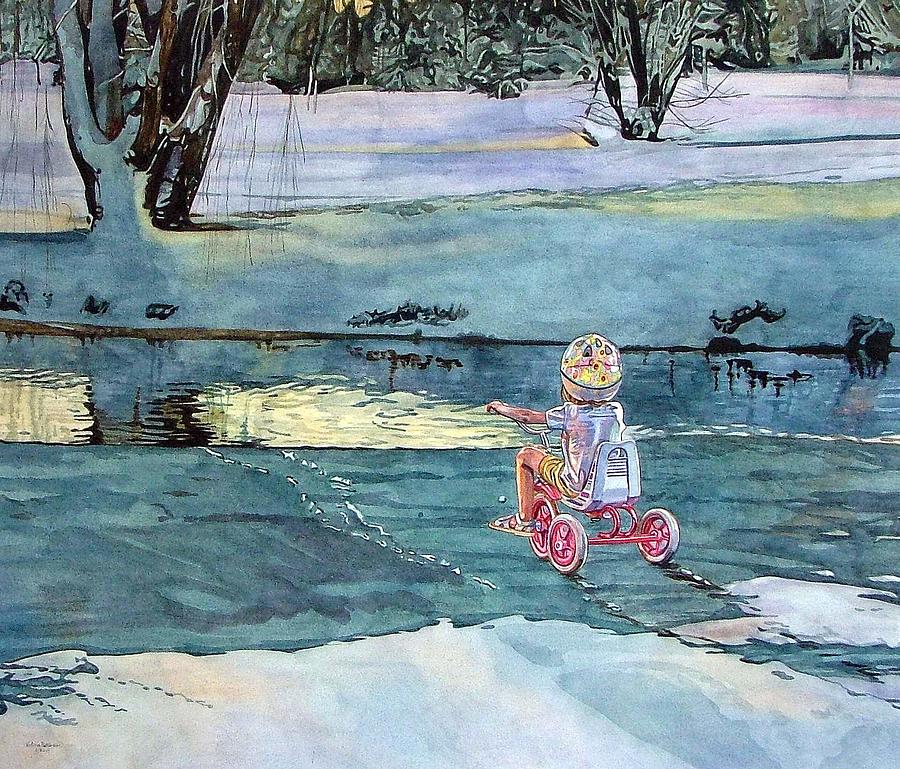 Children Painting - Twilight by Valerie Patterson Children Painting - Twilight by Valerie Patterson