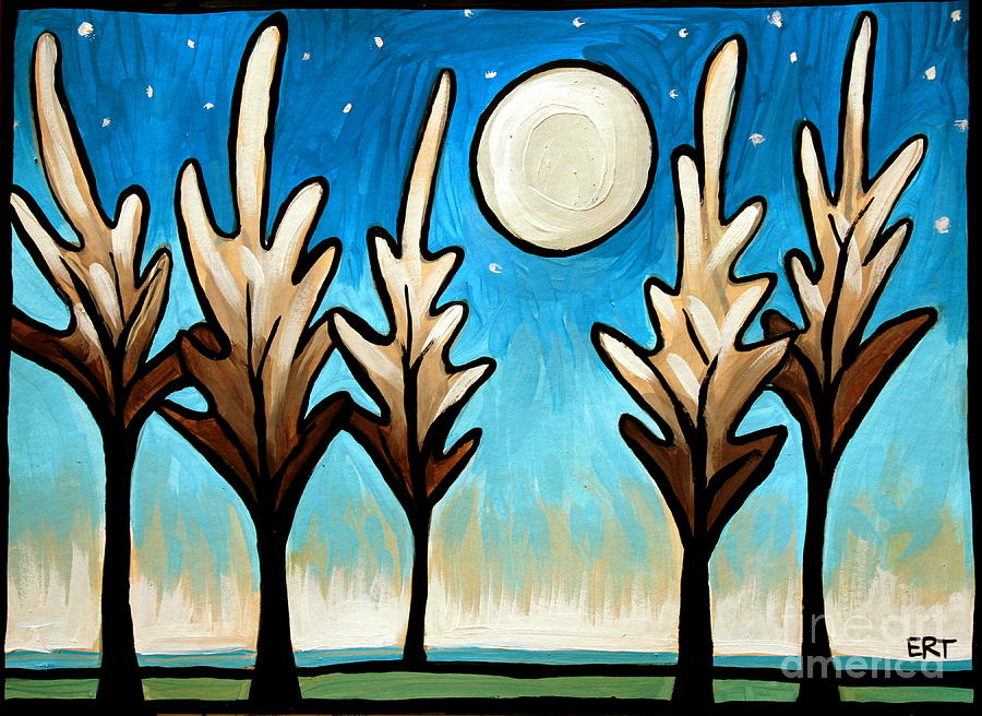 Twilight Woods Painting by Elizabeth Robinette Tyndall