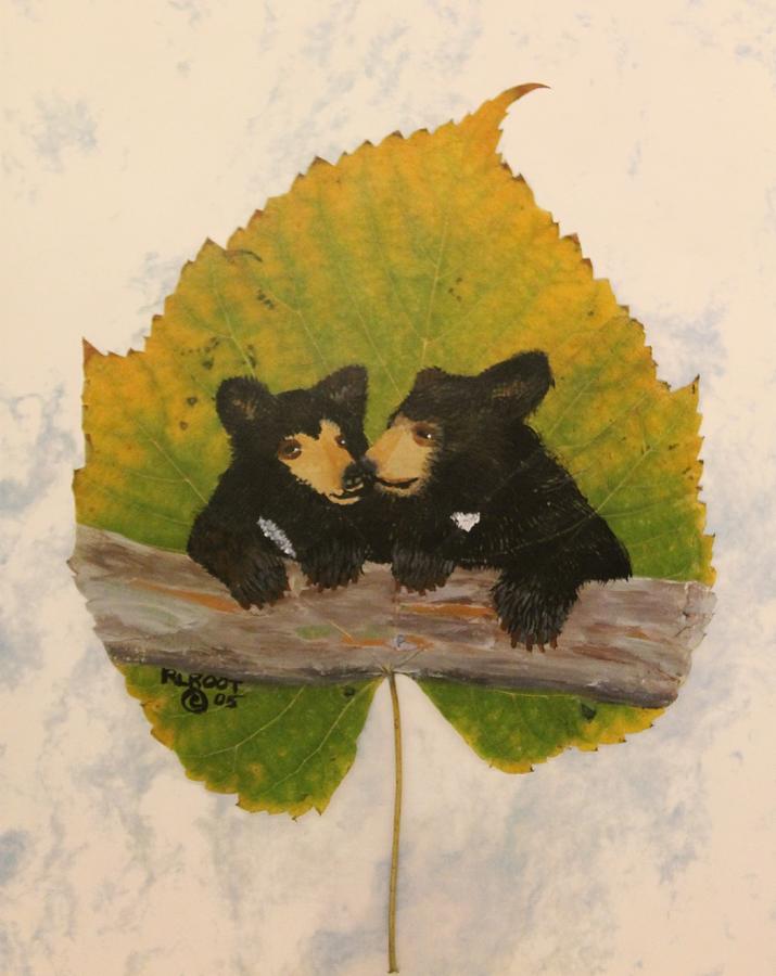 Twin Bear Cubs Painting by Ralph Root