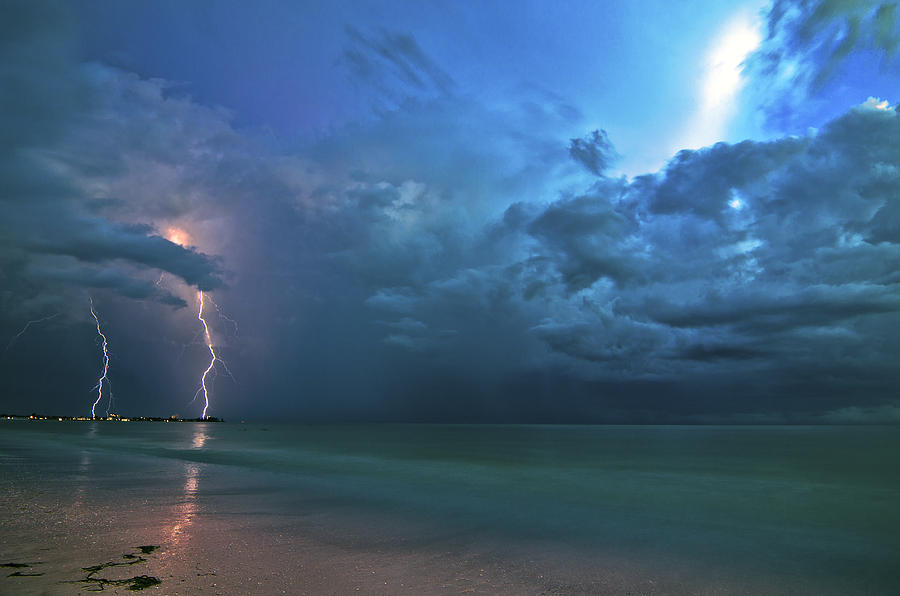 Twin Bolts hit Siesta Key Photograph by Bill Metek - Pixels