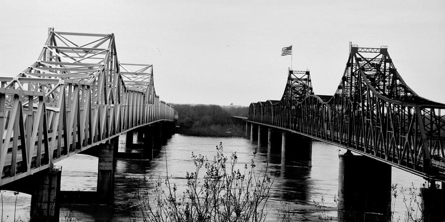Twin Bridges Over The Mississippi River Photograph