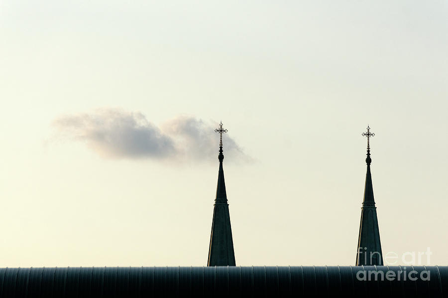 Twin church steeples Montreal Photograph by John  Mitchell