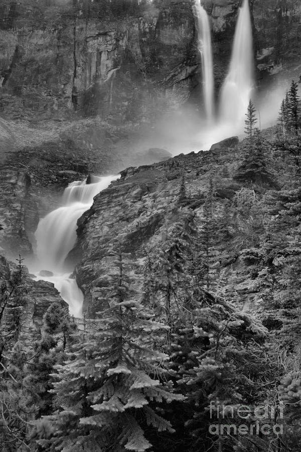 Twin Falls Portrait Black And White Photograph by Adam Jewell