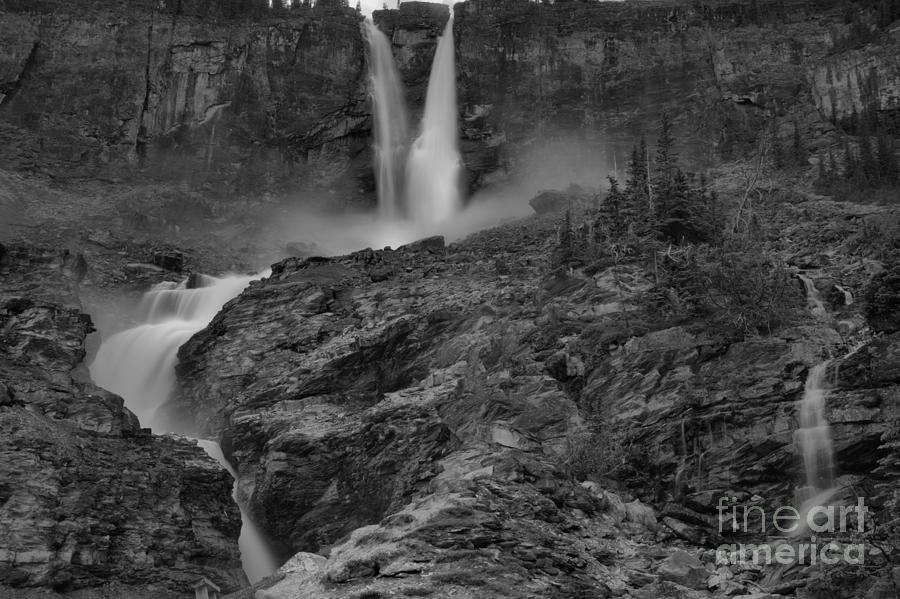 Twin Falls Spring Flow Black And White Photograph by Adam Jewell
