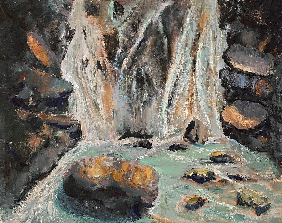 Twin Falls Painting by Vera Smith