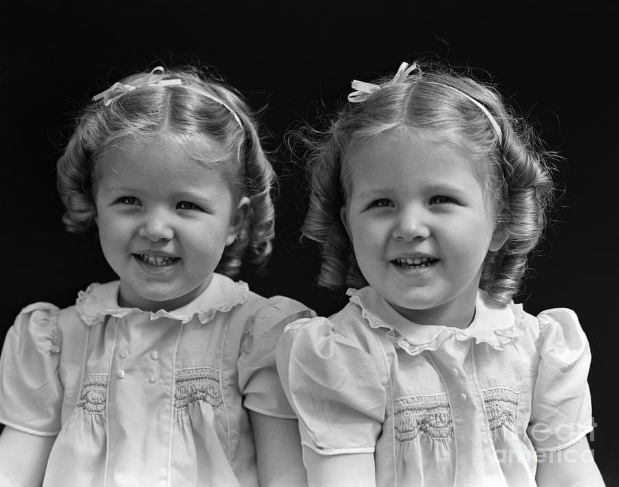 Vintage Photograph - Twin Girls, 1930 by H. Armstrong Roberts/ClassicStock