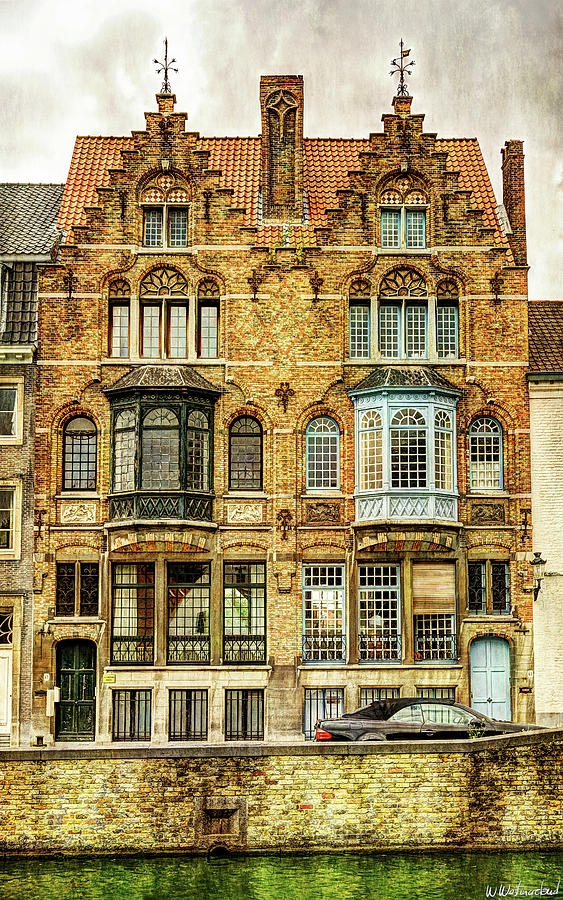 Twin Houses in Bruges - Vintage Version Photograph by Weston Westmoreland