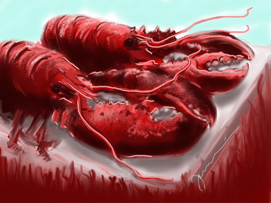 Twin Lobsters Painting by Jean Pacheco Ravinski