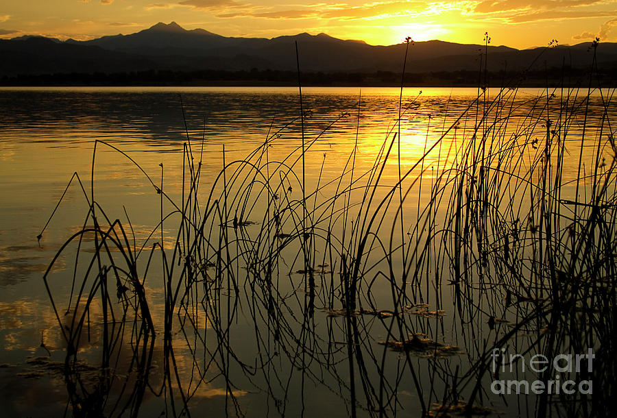 Sunset Photograph - Twin Peaks Golden Lake View by James BO Insogna