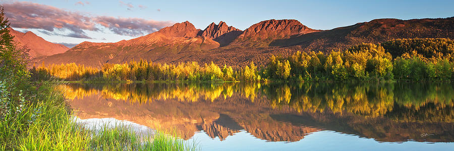 Mountain Photograph - Twin Peaks Reflected by Ed Boudreau