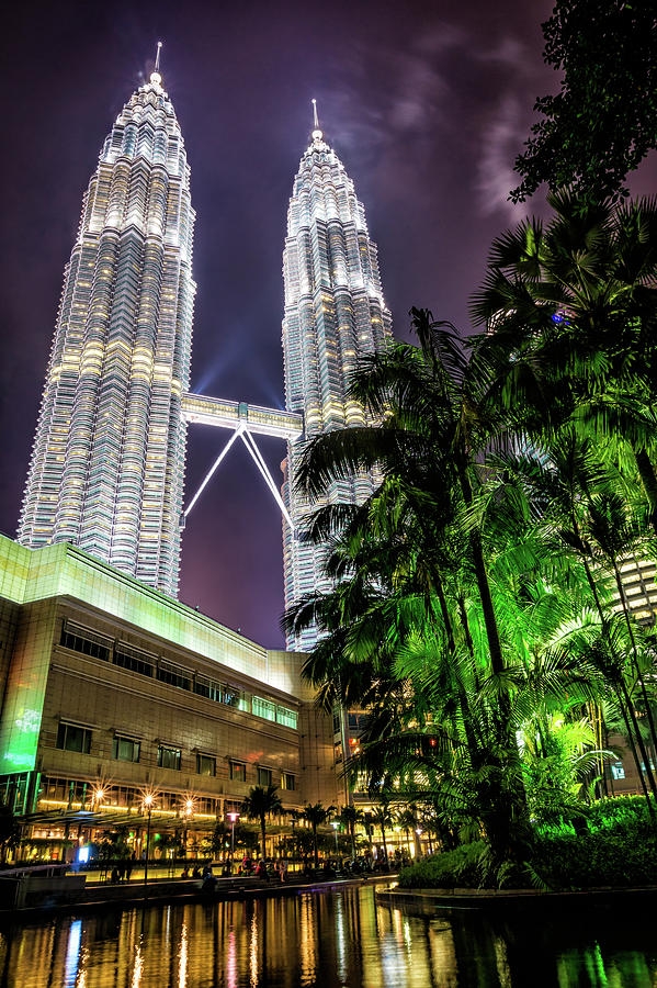 Twin Towers at Night Photograph by Yuka Ogava