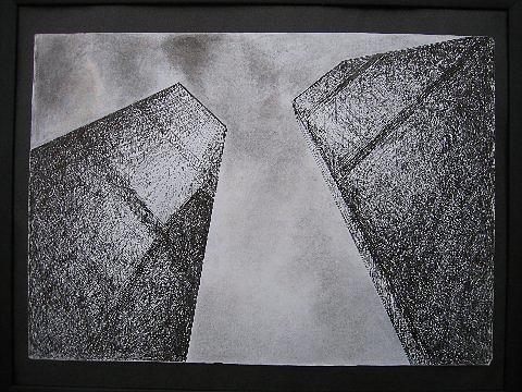 Twin Towers Drawing by Cheryl Loom | Fine Art America
