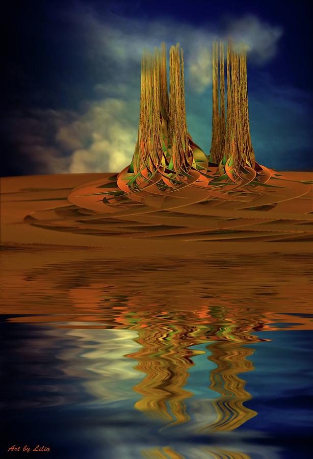 Twin Towers - reflection Digital Art by Lilia S