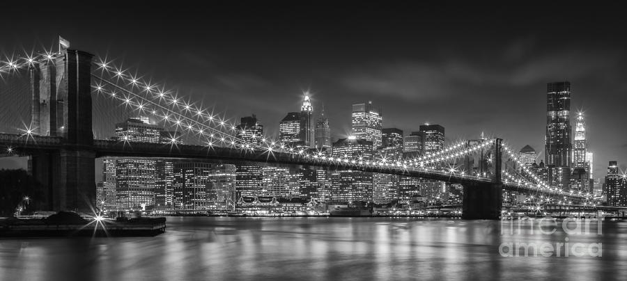Twinkle, Twinkle, Brooklyn Bridge Photograph by Henk Meijer Photography
