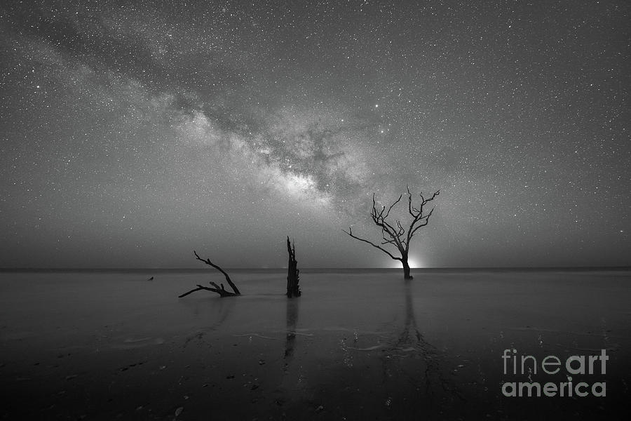 Twinkling Stars Reflecting  BW Photograph by Michael Ver Sprill