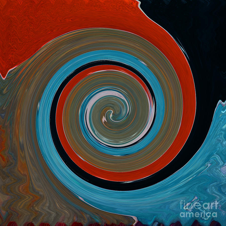 Twirl red 01 Painting by Gull G