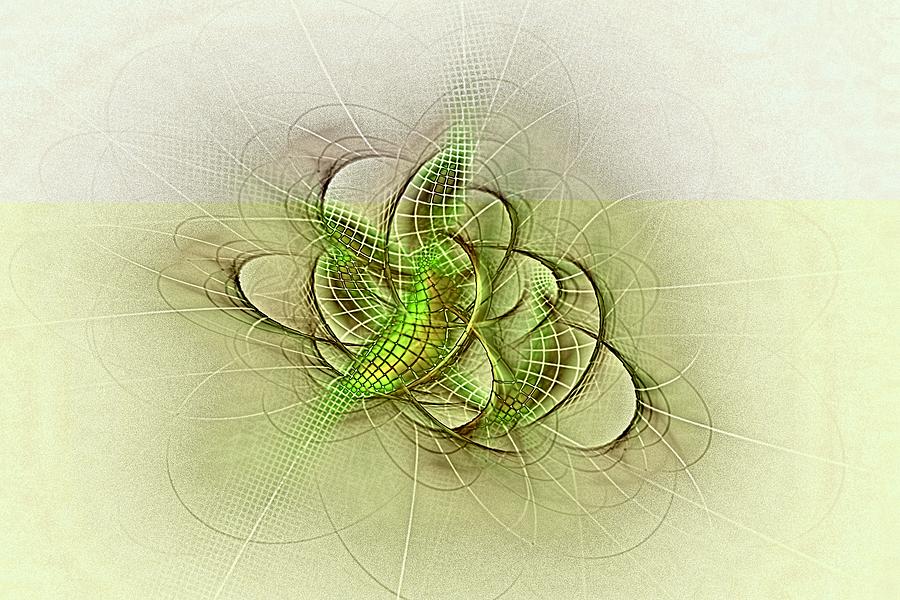 Twisted Space Green Digital Art by Doug Morgan