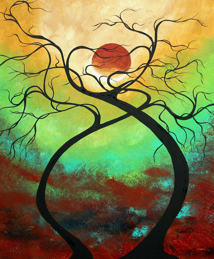 Abstract Painting - Twisting Love II Original Painting by MADART by Megan Aroon