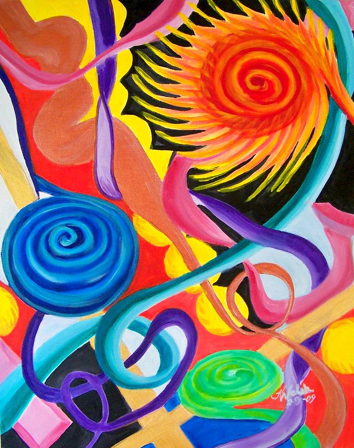 Abstract Painting - Twists and Turns by Kathern Ware