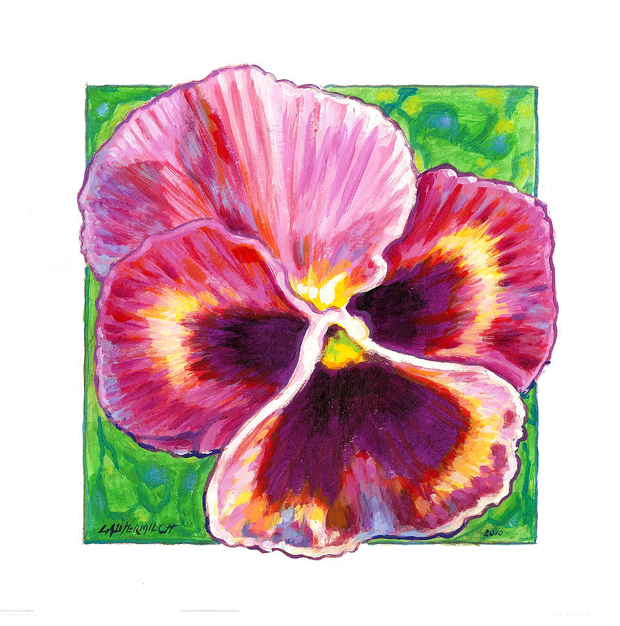 Two - Pansy for Marti Painting by John Lautermilch
