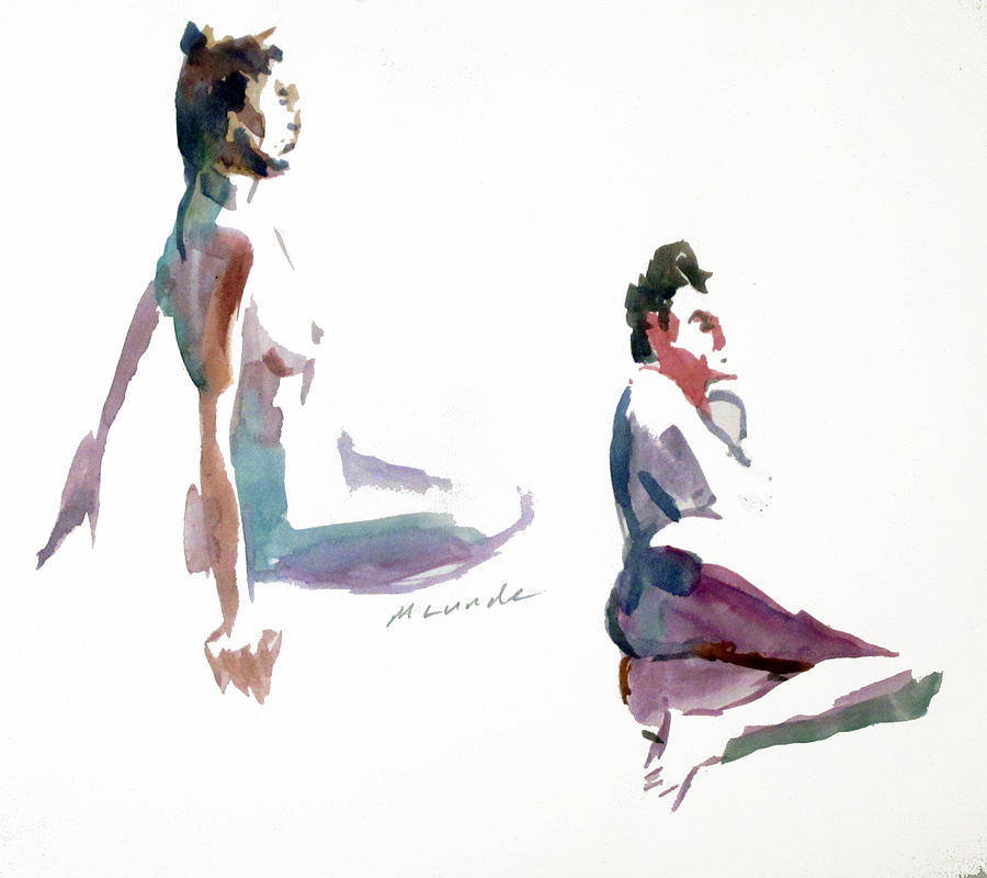 Two, 5 minute poses Painting by Mark Lunde