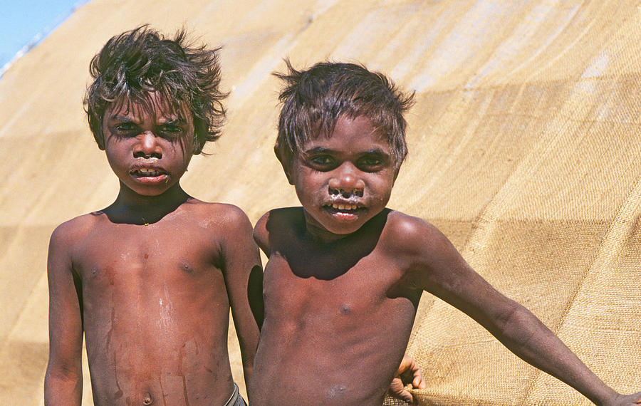 Two Aboriginal Boys in the Outback Photograph by Buddy Mays