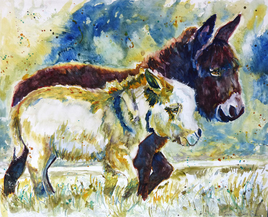 Donkey Painting - Two Amigos by P Maure Bausch