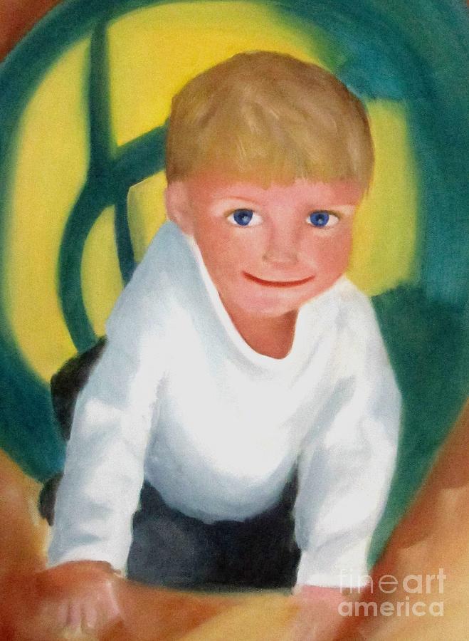 Boy Painting - Two and a half by Patricia Cleasby