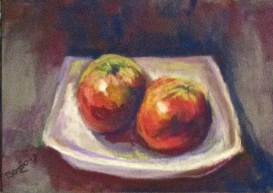 Two Apples Pastel by Barbara OToole