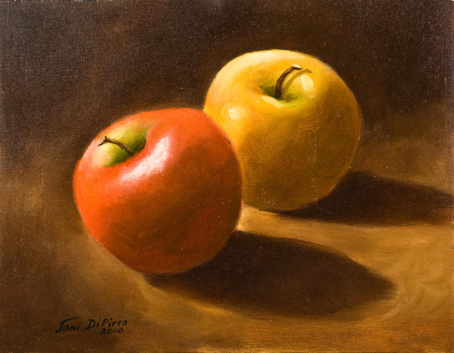 Two Apples Painting by Joni Dipirro Two Apples Painting by Joni Dipirro