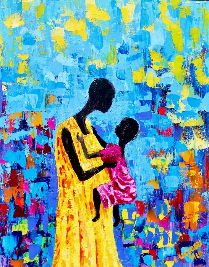 Two as One Painting by Liz - Nigeria