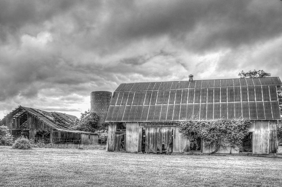 Two Barns in Monochrome #2 Photograph by Al Griffin