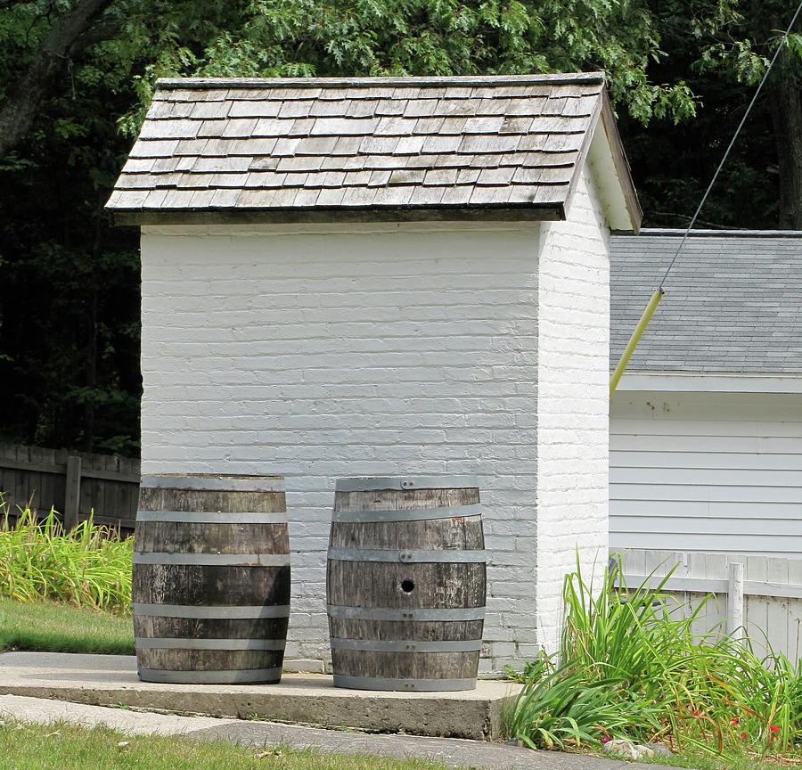 Architecture Photograph - Two Barrels by Kelly Mezzapelle