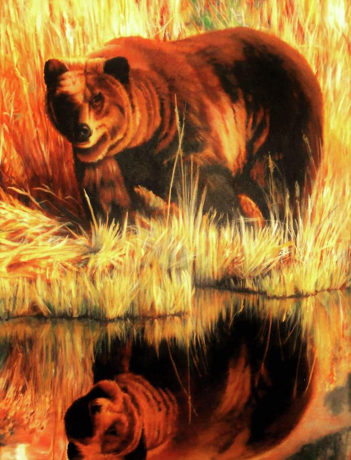 Bears Painting - Two Bears by DC Houle Bears Painting - Two Bears by DC Houle
