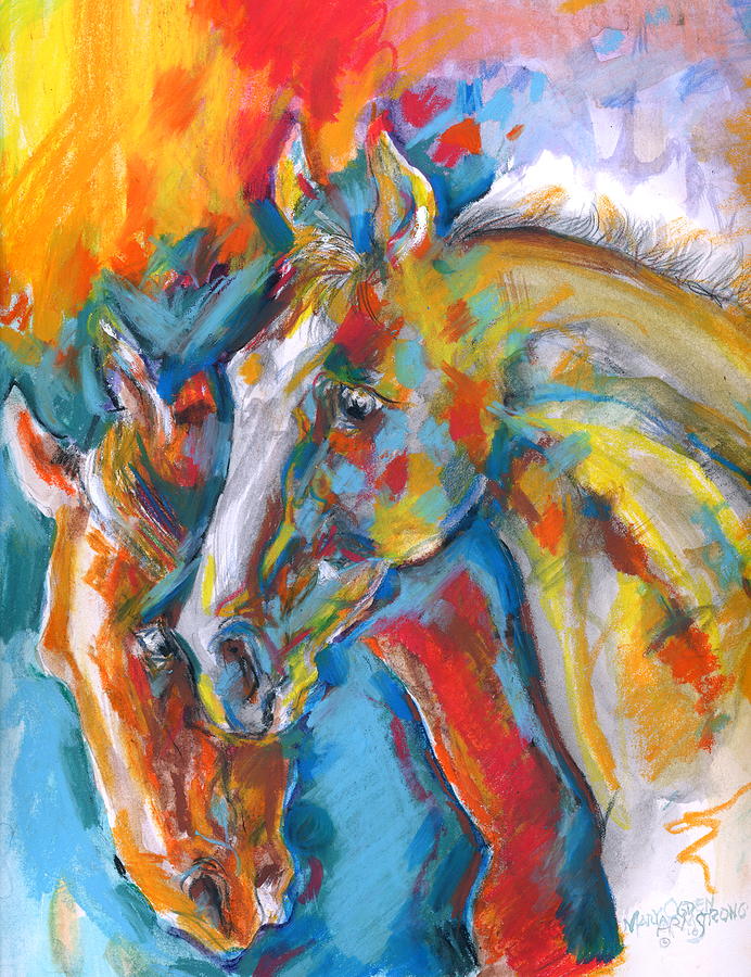 Two beauties Painting by Mary Armstrong