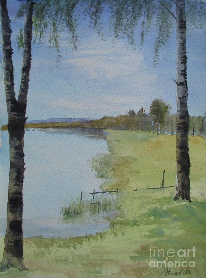 Two Birches Painting by Martin Howard