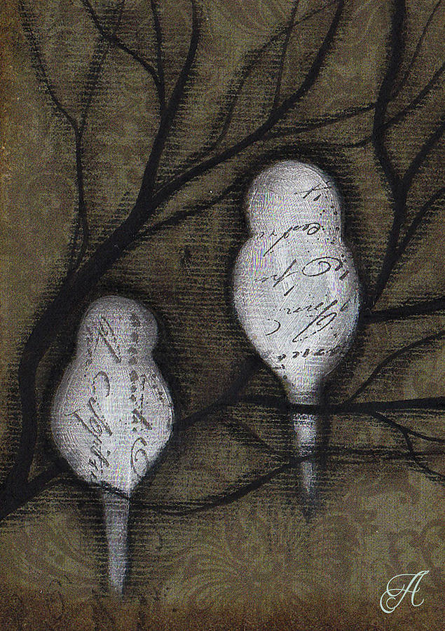 Two Birds Painting by Abril Andrade