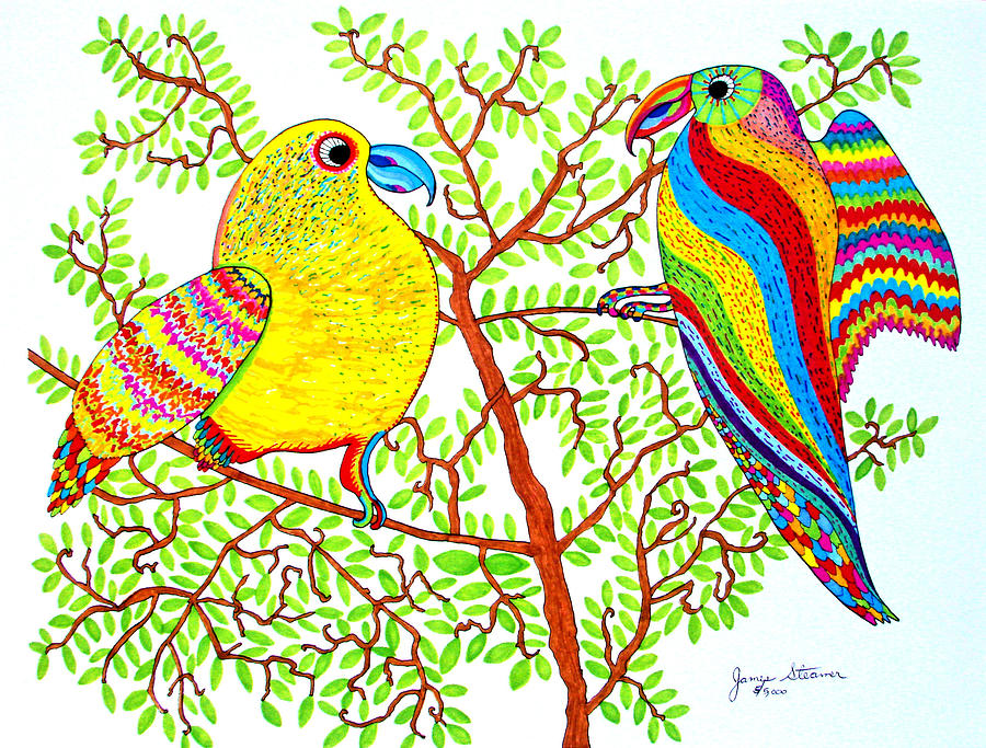 My own art,the two birds — Steemit