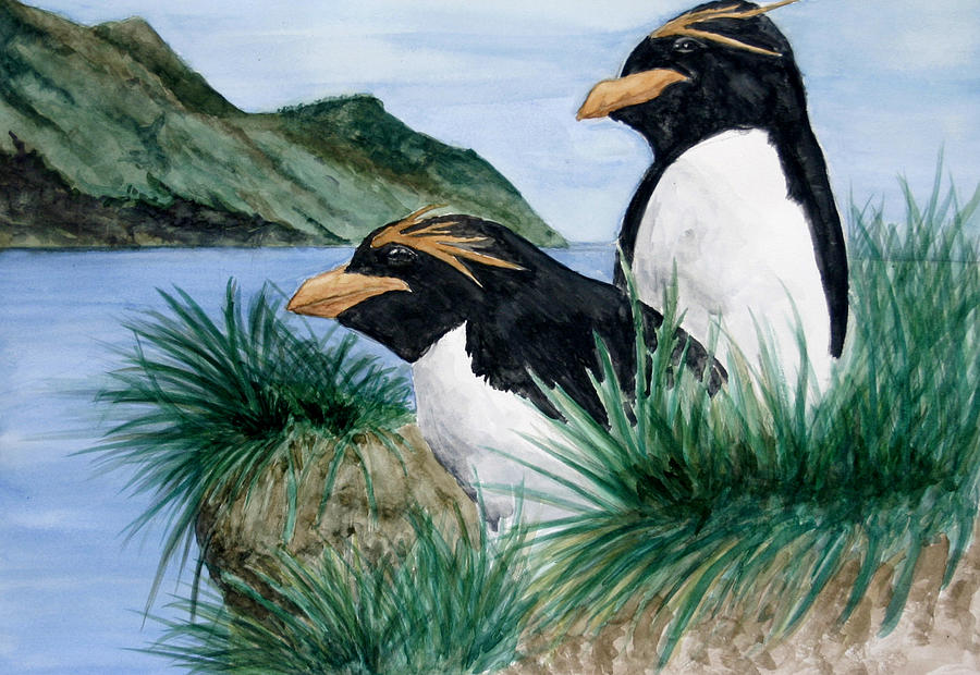 Bird Painting - Two Birds Perched  by Anthony Nold