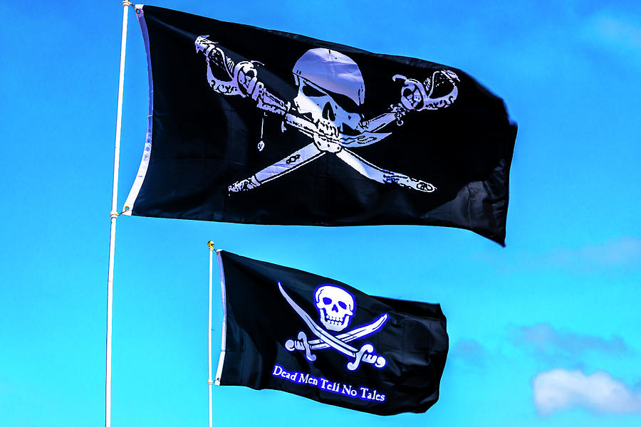 Two Black Pirate Flags by Garry Gay.