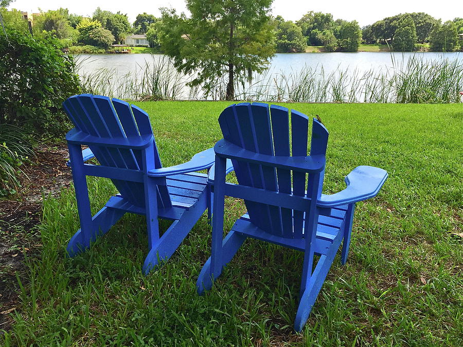 Two Blue Chairs Overlooking Lake Formosa Photograph by Denise Mazzocco ...