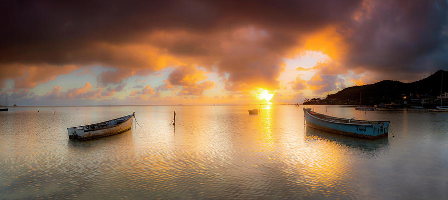 Two Boat Sunrise Photograph by Sean Davey