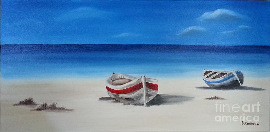 Two Boats Painting by Bev Conover